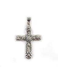 Sterling Silver Ethnic Cross Marcasite Pendant