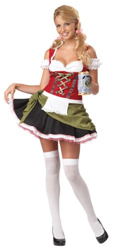 California Costumes Bavarian Bar Maid Set, Red/Olive, X-Large