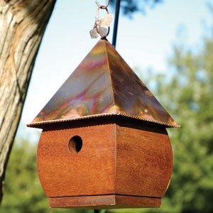 Hadley Park Bird House Gold Crackle