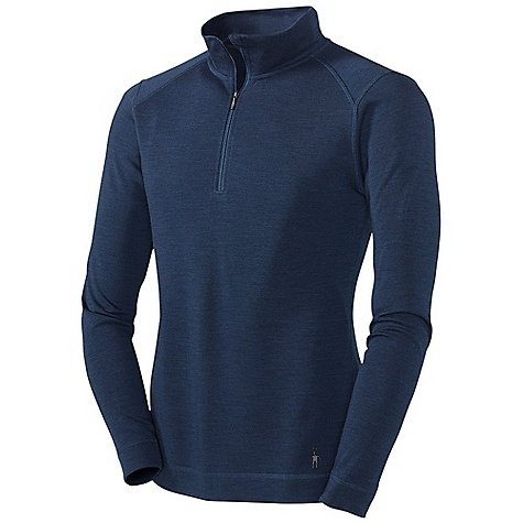 Midweight Zip T Long Sleeve Shirt - Mens Navy Heather MD by Smartwool