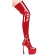 6 Inch Women's Sexy High Heel Boots Thigh Hi Boots Mid Platform Stretch