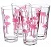 Tropix Set of Four Etched Flamingo Hiballs