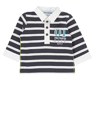 Long Sleeve Navy and White Stripe Rugby Top 