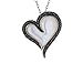 Mother of Pearl Heart Pendant with Black Diamonds
