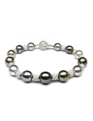 Tahitian Multicolor Pearl Bracelet with 18K rondelle beads