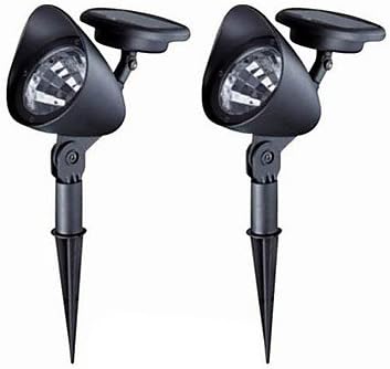 QJYB White Light Solar Powered LED Rechargeable Garden Spotlight (2 Pieces)