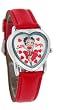 Betty Boop Womens Heart Shape Leather Strap Watch #BB-W340B