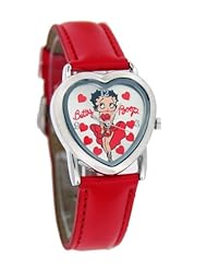 Betty Boop Womens Heart Shape Leather Strap Watch #BB-W340B