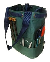Green Crochet Knitting Nantucket Bagg Navy Straps 422 Reversible Zip Bag