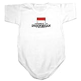 Baby Bodysuit White  Property Of Indonesian Nation / Flag Transfer  Indonesia Country 6 - 9 Months