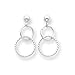 14k White Gold Double Ring Dangle Earrings