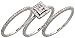 14 Karat Weissgold 3-Teilen Hochzeit Ring Set, mit 0.60 Karat Brilliantschliff & unsichtbare Diamanten, (7mm) breit