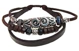 Best Price Mayan Style Beaded Leather Bracelet - Adjustable, Fits 5.5 to 8 Inches, for Men, Women, Teens, Boys and Girls. Gift Boxed.
