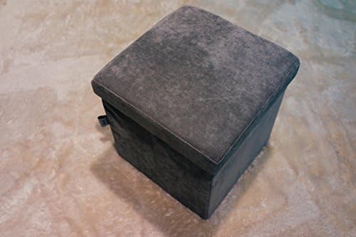 Ointime Storage Strong and Sturdy Ottoman Bench Corduroy Foldable Waterproof Quick and Easy Assembly Taupe Footstool 15x15x15'' Toy and Shoe Chest Versatial Space-Saving