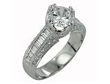 0.79 CT ANTIQUE STYLE DIAMOND ENGAGEMENT RING SETTING MADE IN 18K WHITE GOLD