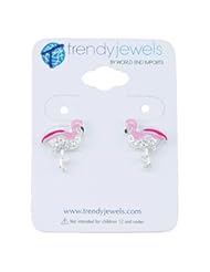 Jewelry: Enamel Flamingo Stud Earrings - World End Imports