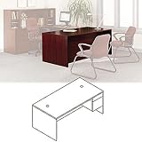 10500 Series Single Pedestal Desk, Right Pedestal, Bourbon Cherry, 72w x 36d
