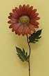 Rusty Red Metal Daisy Garden Stake Statuary