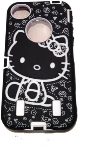 Hello Kitty 3 Piece Dual Layer Hybrid Defender Style Iphone 4/4s Case, COMBO with FREE Dust Plug Metallic Stylus Touch Pen (White)