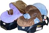 Infant Carrier Car Seat Cover Blue and Brown Minky
