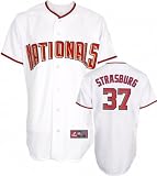 Stephen Strasburg Jersey: Adult 2010 Majestic Home White Replica #37 Washington Nationals Jersey