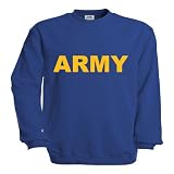 Sweatshirt Army S M L XL XXL XXXL - Textil royalblue / Motiv gelb M