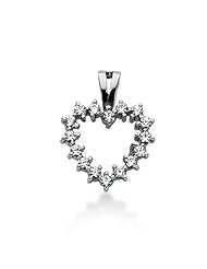 14K Gold Share Prong set Diamond Heart Pendant (0.48 cttw, F - G Color, SI2 Clarity)
