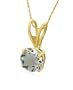 Gold Overlay Sterling Silver 8mm Round Green Amethyst Pendant w/ Light Rope Chain, 18"