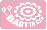 imoninn BABY in car ステッカー　【マグネットタイプ】　No.27　デンデンムシさん　（ピンク色）
