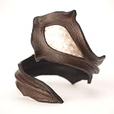 Brown cobra snake eye leather wristband cuff bracelet by 81stgeneration