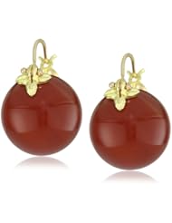 Gabrielle Sanchez 14mm Round Smooth Carnelian Flyer Earrings