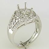 0.40 Ct Vintage Inspired Ring Mounting in 18k White Gold 0.40 Ct Vintage Inspired Ring Mounting in 18k White Gold