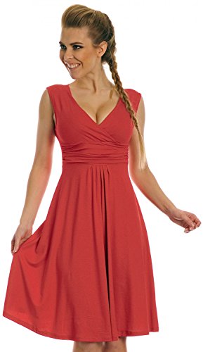 Glamour Empire Women's Sleeveless Circle Skater Flattering Summer Dress 8-20 256