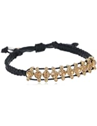 Betsey Johnson "Iconic Summer Metallics" Crystal Macramé Friendship Bracelet, 9.25"