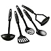 Premier Housewares 5-Piece Nylon Kitchen Tool Set, Black