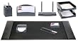 Black Crocodile Embossed Leather 10Pc Desk Set