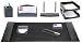 Black Crocodile Embossed Leather 10Pc Desk Set