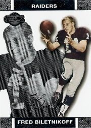 2007 Topps Co-Signers Football Card # 49 Fred Biletnikoff - Oakland Raiders - Pro Football HOF - Hall of Famer - Premium NFL Trading Card in Protective Display Case