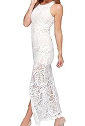 Checkered Print Polyester/Spandex Lace Spring Summer Winter Sleeveless Club Dress/Evening Dress/Maxi Dress 