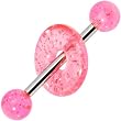 Pink Glitter Lifesaver Barbell Tongue Ring