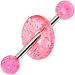 Pink Glitter Lifesaver Barbell Tongue Ring