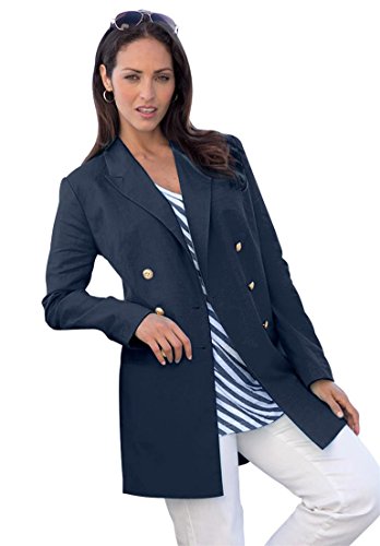 Jessica London Women's Plus Size Linen-Blend Blazer