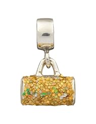 925 Sterling Silver Gold Handbag Sparkle Bead For Chamilia, Pandora, Biagi, Personality, Reflections And More Charm Bracelets