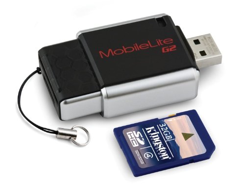 Kingston MobileLite USB 2.0 Multi-card Reader with 32 GB Class 4 SDHC Flash Memory Card FCR-MLG2+SD4/32GB