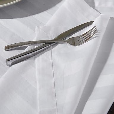 Set of 4 White Solid Patterned Cotton Napkins