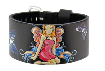 Vintage Ink Womens Tatto Inspired Wide Leather Wrist Cuff