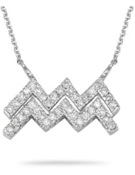 Diamond Zodiac Pendant - 0.4 Ct Diamond Zodiac Pendant 14K White Gold