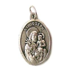 Saint Joseph Oxidized Medal - MADE IN ITALY