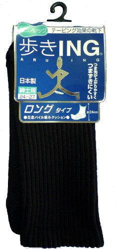 エコノレッグ 歩きINGロングタイプ 紳士用 ブラック 25-27ｃｍ