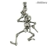 Grateful Dead - Dancing Skeleton - Silver Pendant
